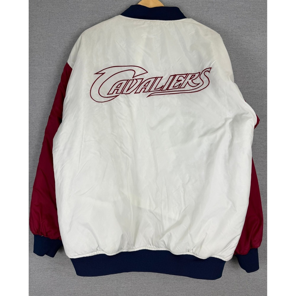 Vintage Cleveland Cavaliers NBA Reversible Bomber Jacket G-III Navy White Wine L